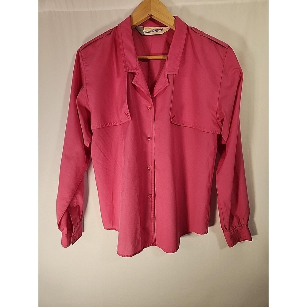 Diane Von Furstenberg 80s‎ Officecore Pink Blouse Shoulder Pads Power Womens 8